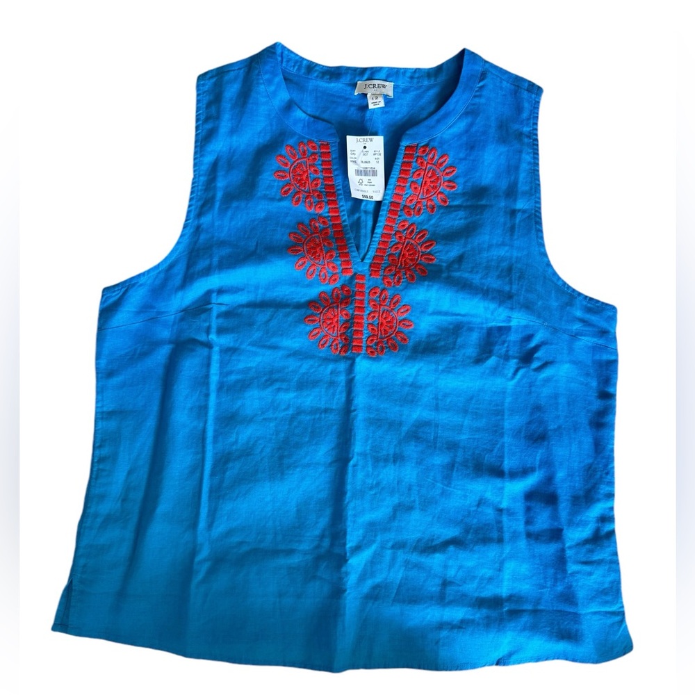 J Crew embroidered blouse